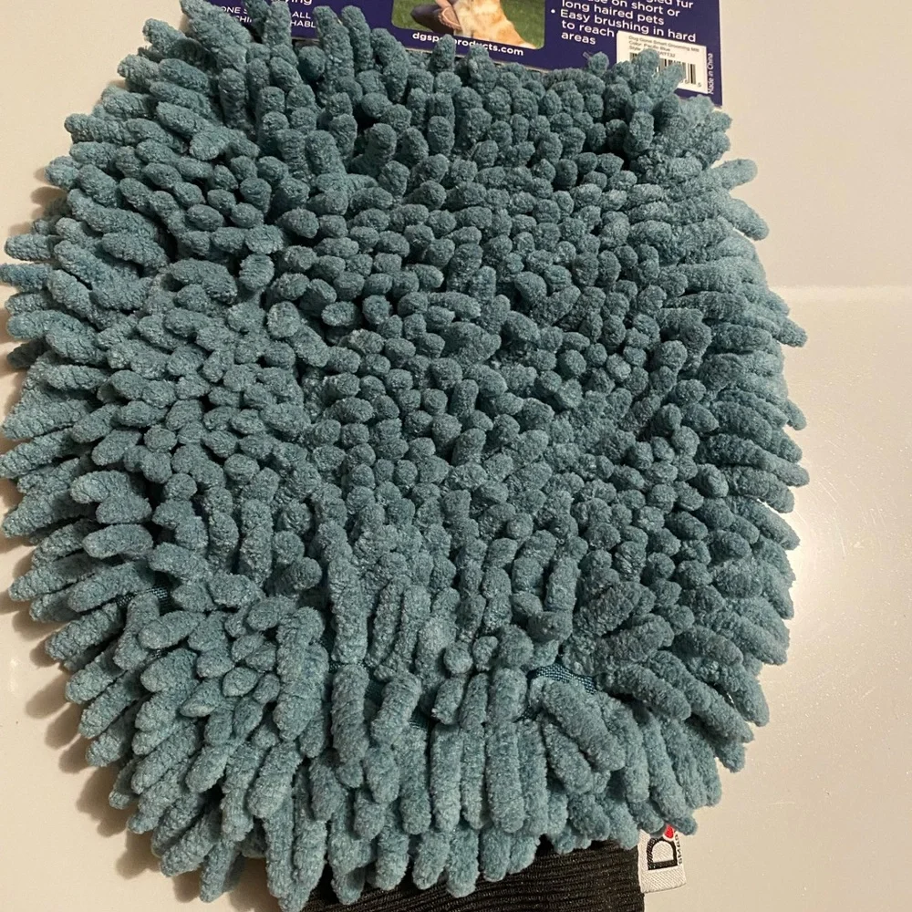DGS Blue dirty Dog Grooming Mitt microfiber brand new